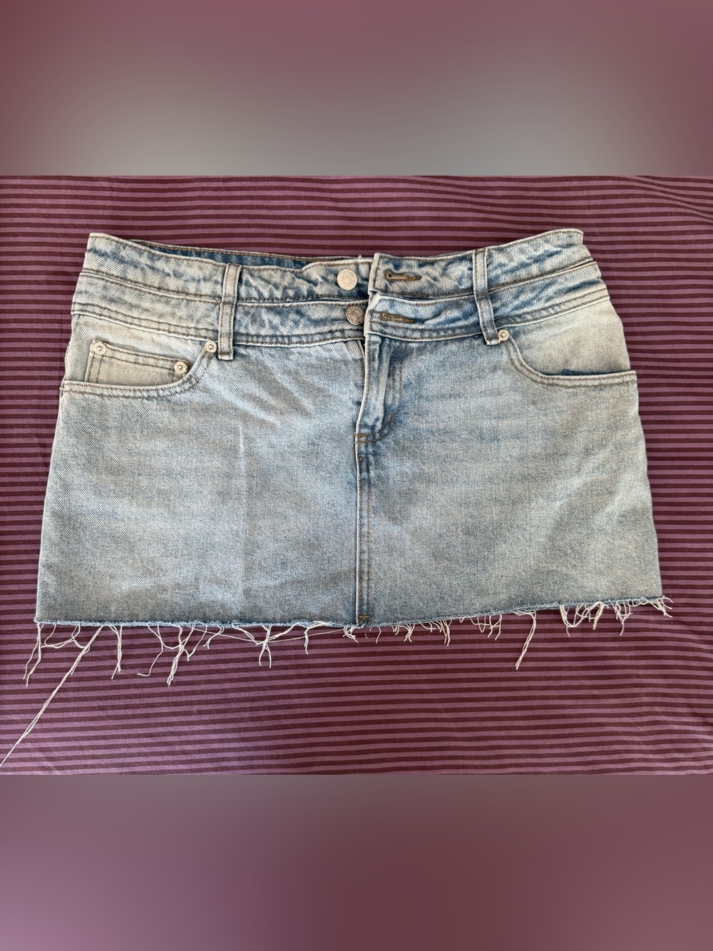 Light Wash Denim Mini Skirt Size M